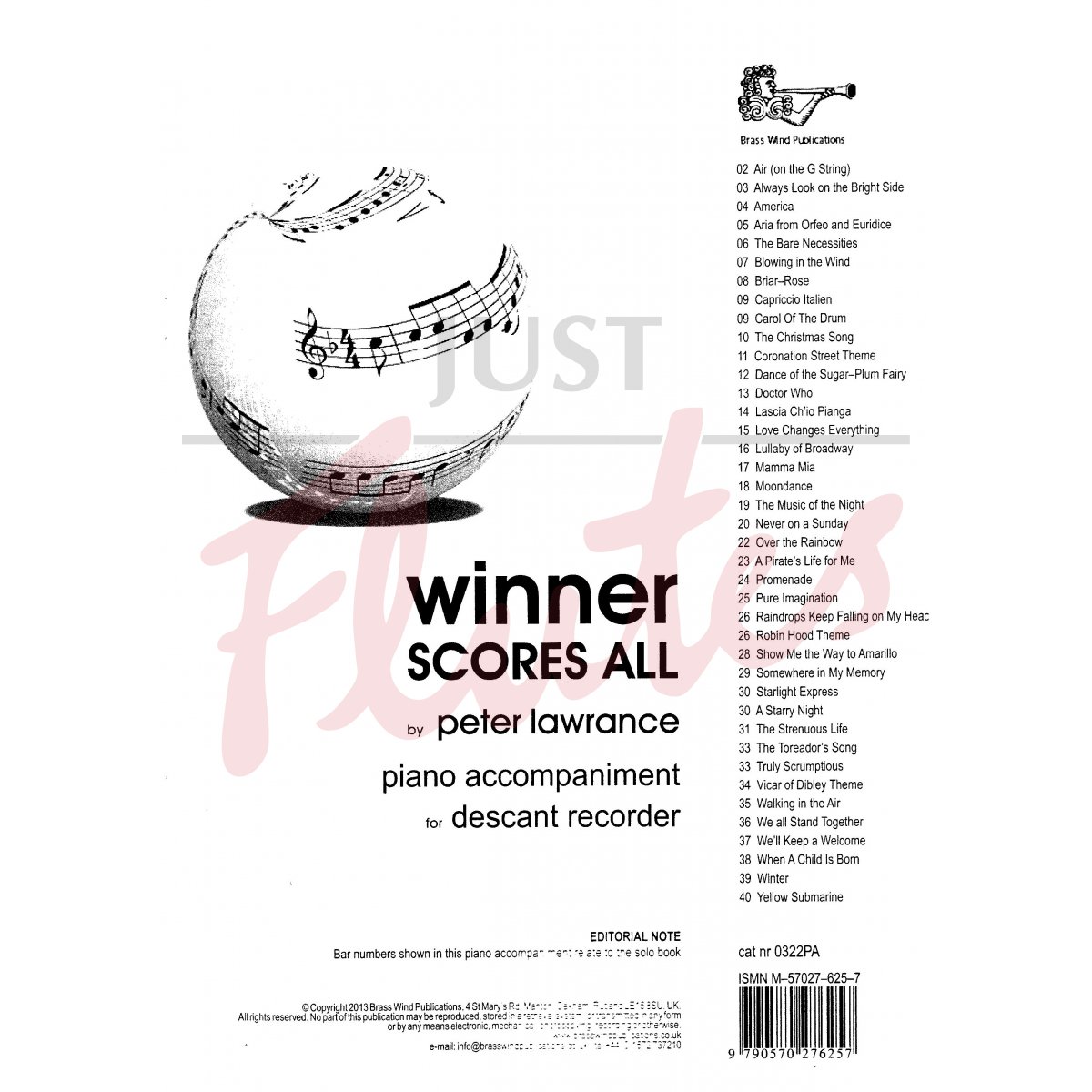 Winner Scores All for Descant Recorder [Piano Accompaniment Book]