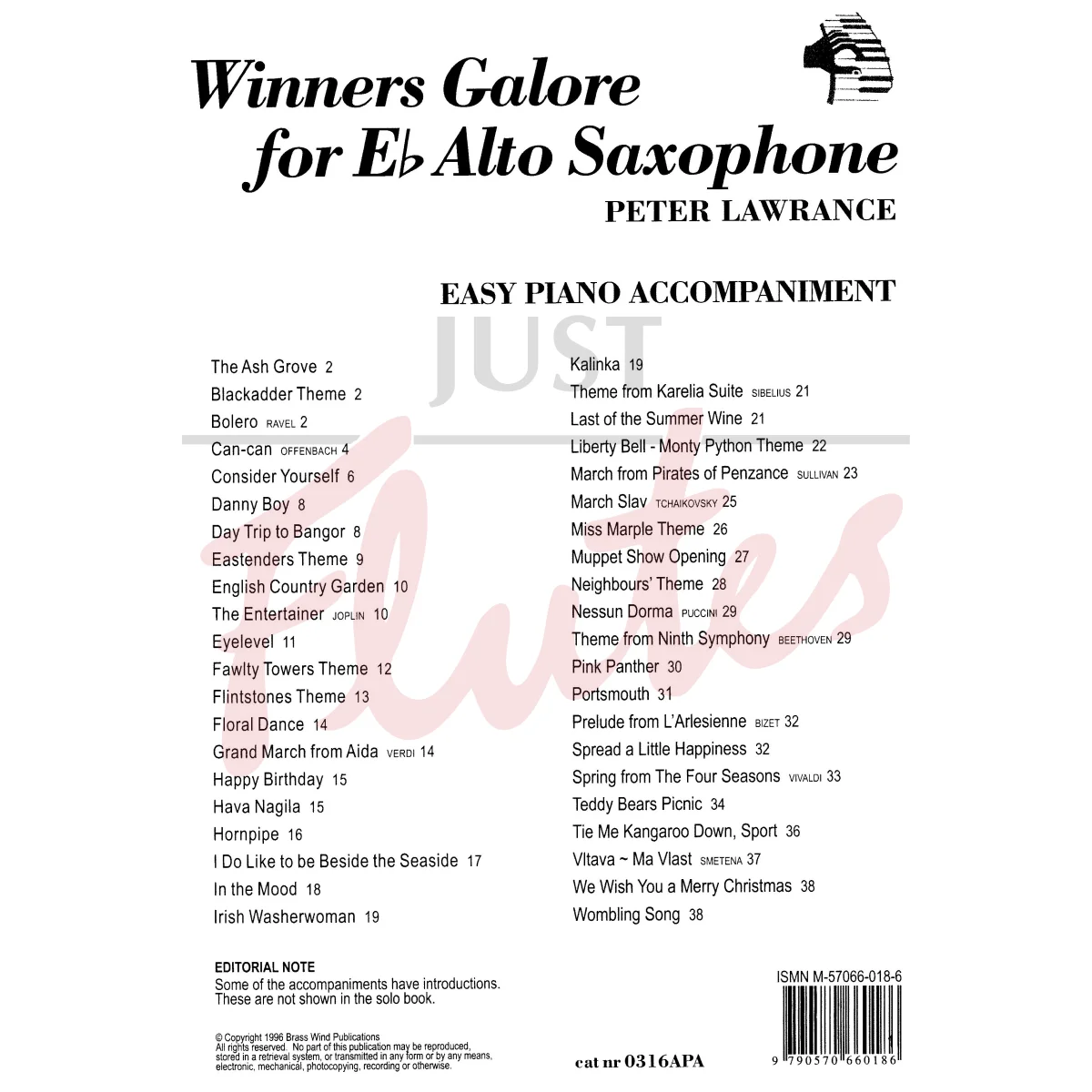 Winners Galore for Alto Saxophone - Piano Accompaniment Part