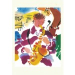 Image links to product page for Mary Woodin 'Jazz Sax' Greetings Card