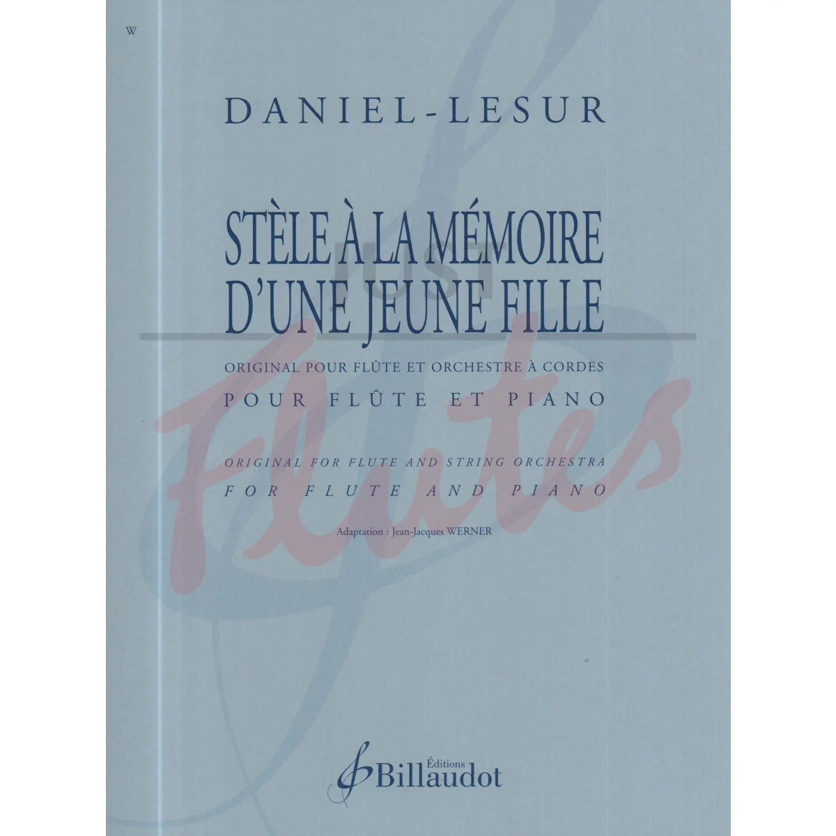 Stèle à la mémoire d&#039;une jeune fille for Flute and Piano