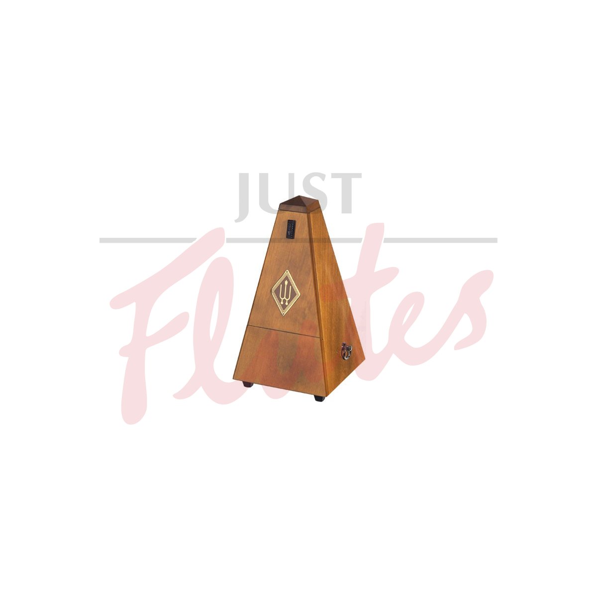 Wittner 813 Pyramid Metronome with Bell, Wood, Highly Polished Walnut Finish