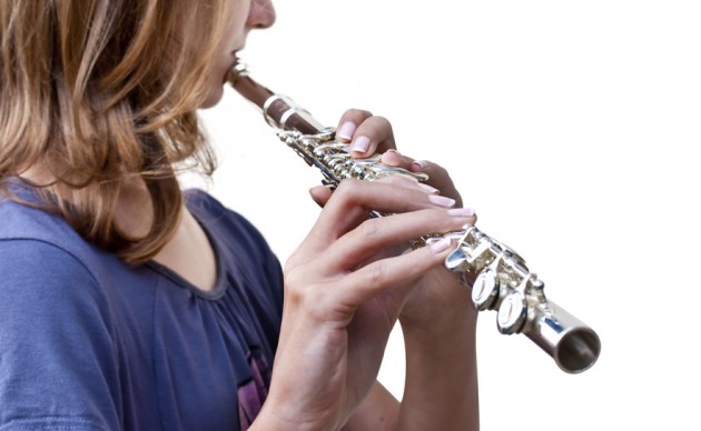 Girl playing a flute