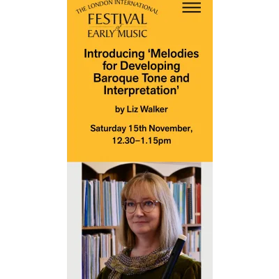 Introducing 'Melodies for Developing Baroque Tone and Interpretation