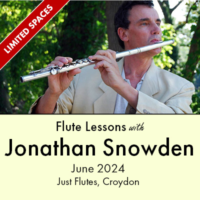 Lessons with Jonathan Snowden at Just Flutes, June 2024
