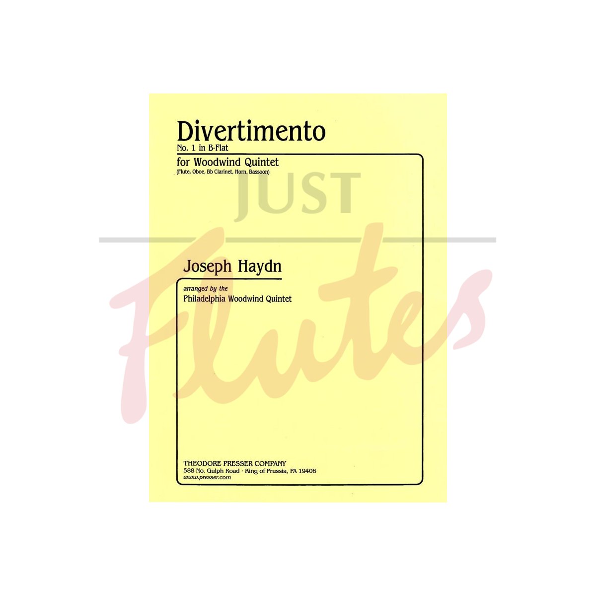 Divertimento No 1 in B-flat major for Woodwind Quintet