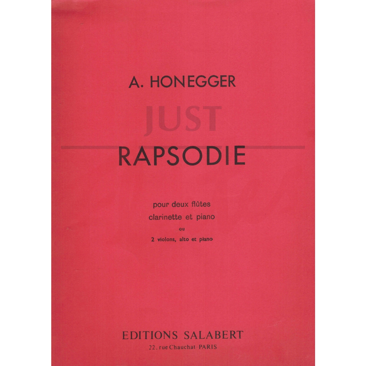 Rapsodie for 2 flutes, clarinet and piano