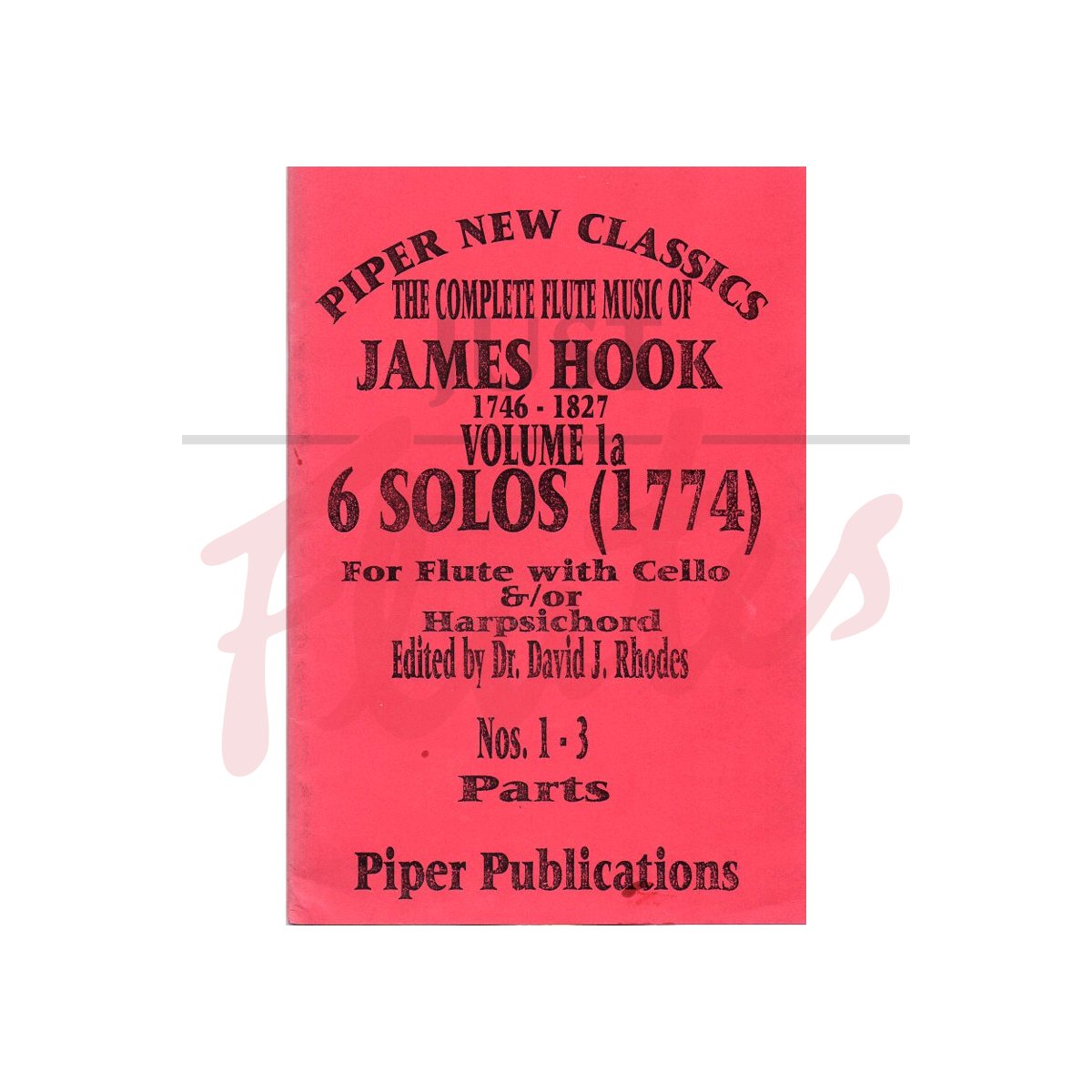 6 Solos (1774) Nos 1-3 Volume 1a for Flute with Cello &amp;/or Harpsichord