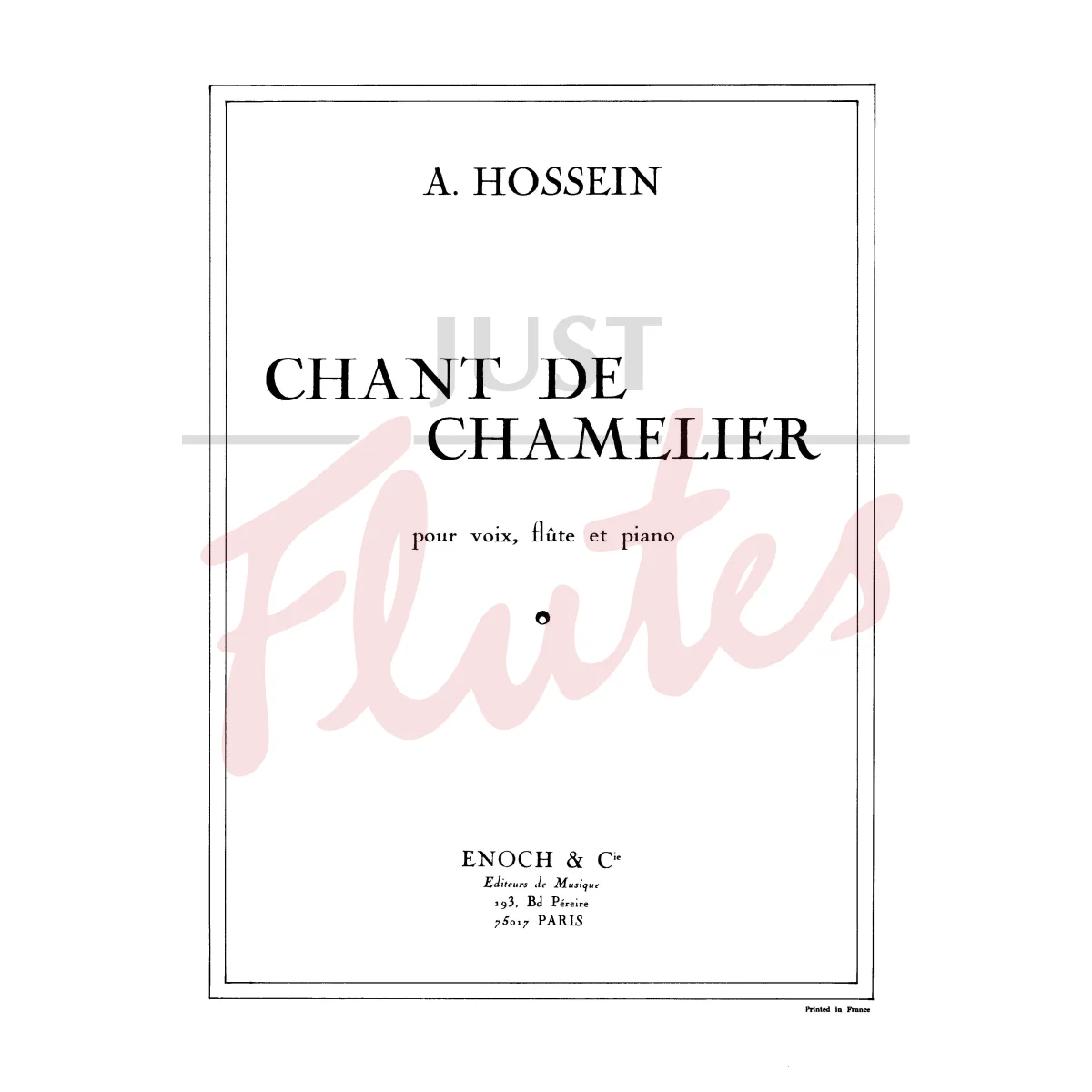 Chant de Chamelier for Flute, Voice and Piano