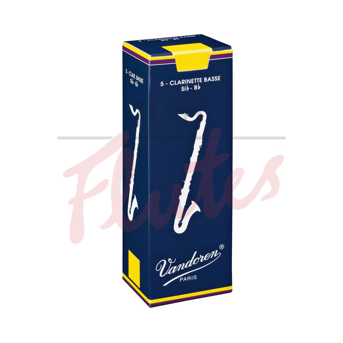 Vandoren CR123 Traditional Bass Clarinet Reeds Strength 3, 5-pack