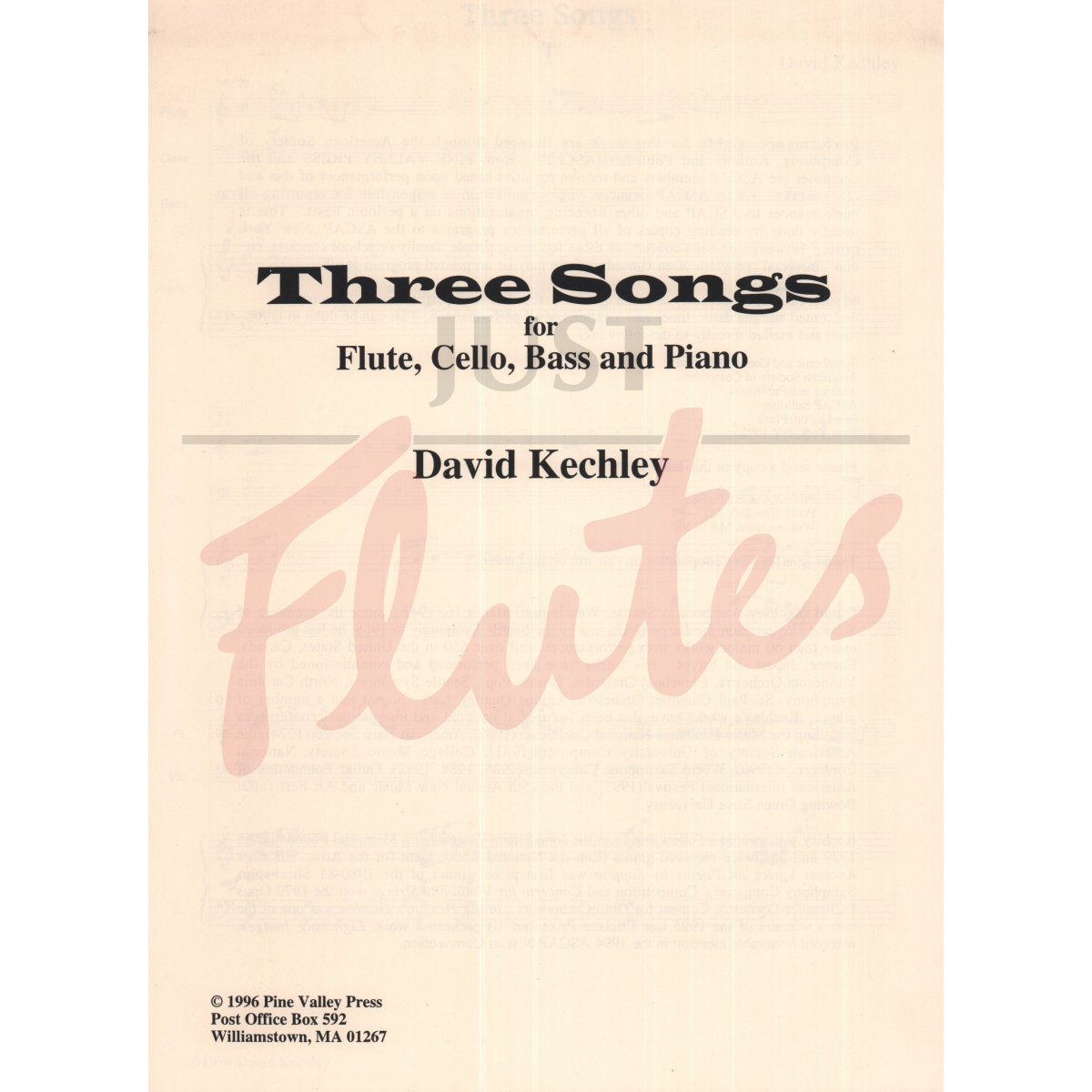 Three Songs for Flute, Cello, Bass and Piano