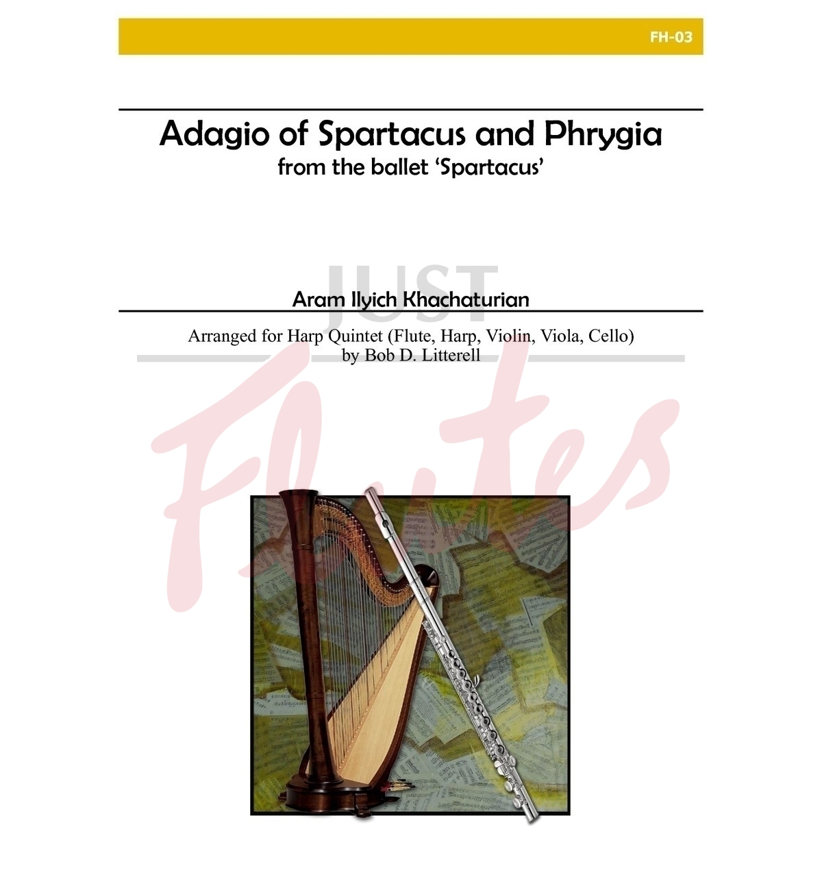 Adagio from Spartacus &amp; Phrygia [Flute, Harp and String Trio]