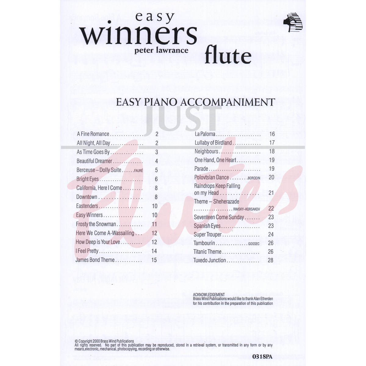 Easy Winners for Flute - Piano Accompaniment Part