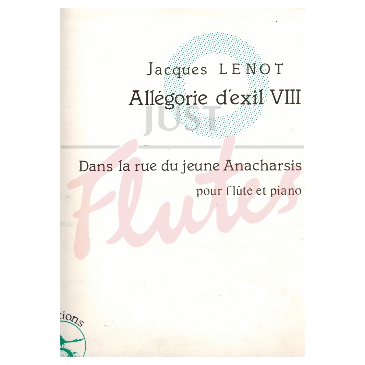 Allegorie d'exil VIII - Dans la rue du jeune Anacharsis for Flute and Piano