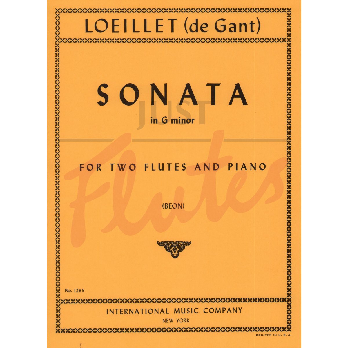 Sonata in G minor for Two Flutes and Piano