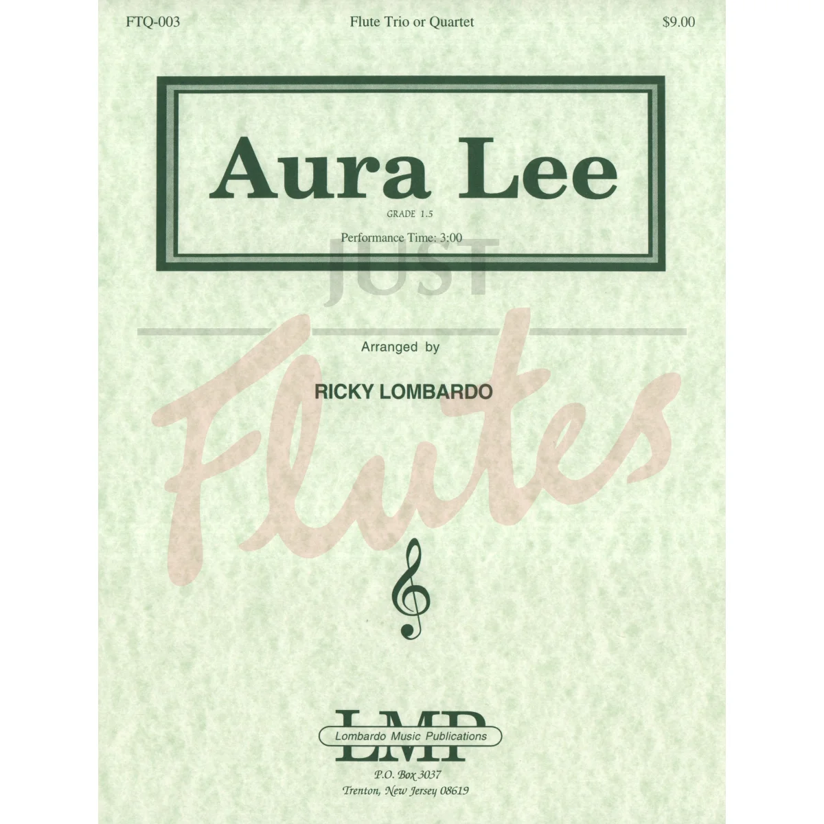 Aura Lee for Flute Trio or Quartet