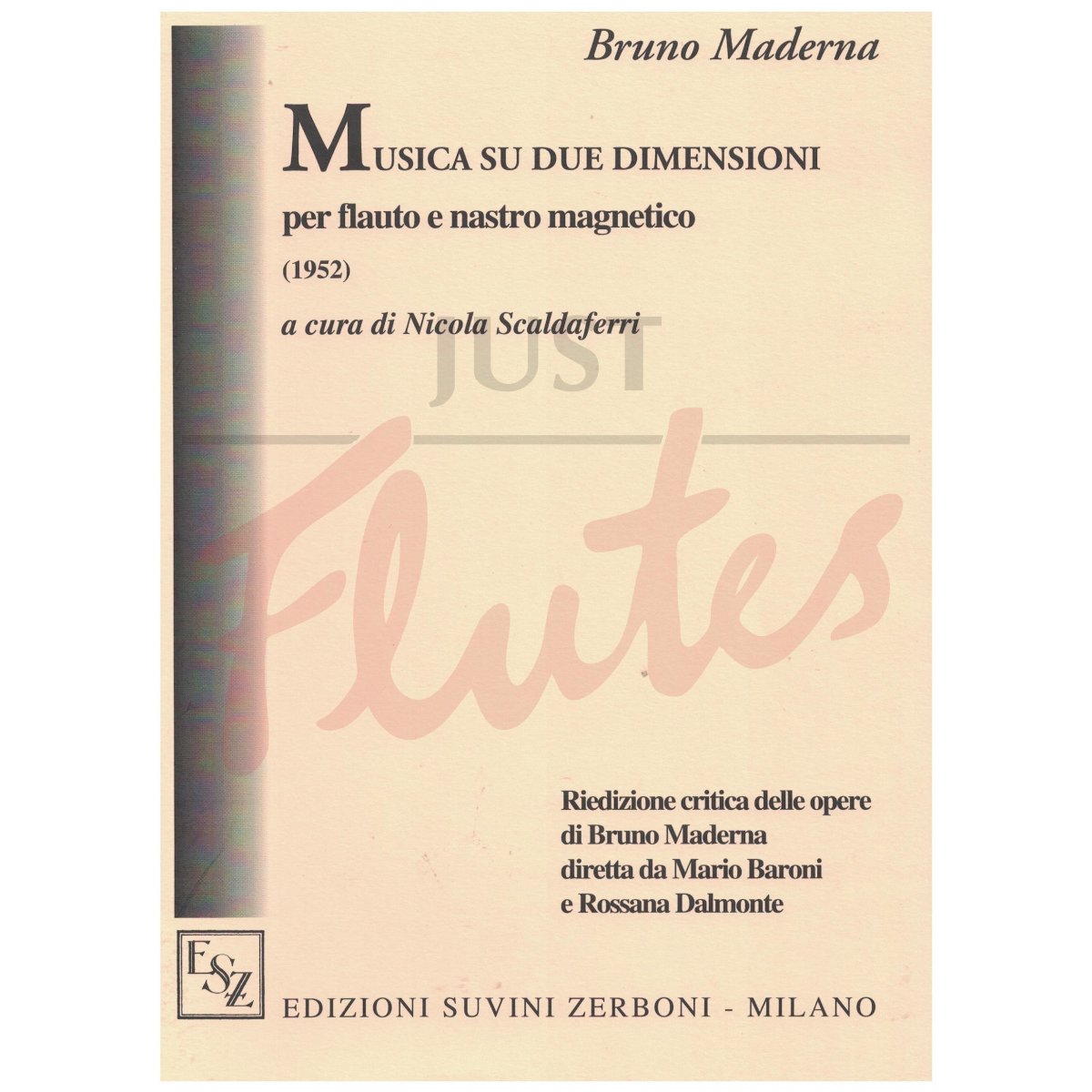 Musica Su Due Dimensions for Solo Flute and Electronics