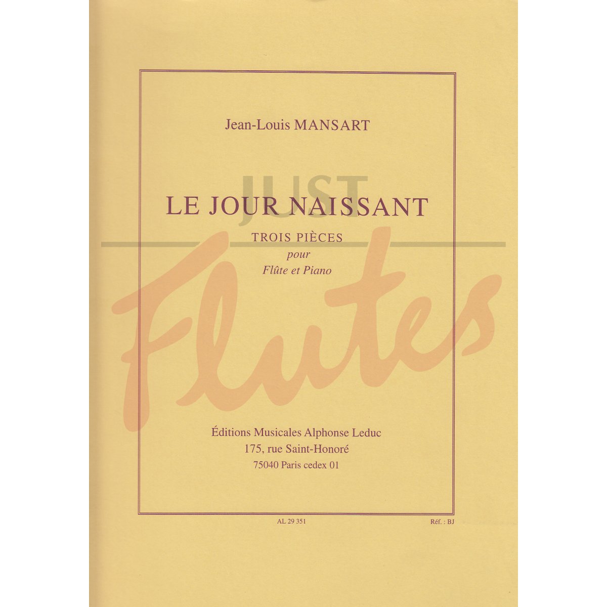 Le Jour Naissant: Three Pieces for Flute and Piano