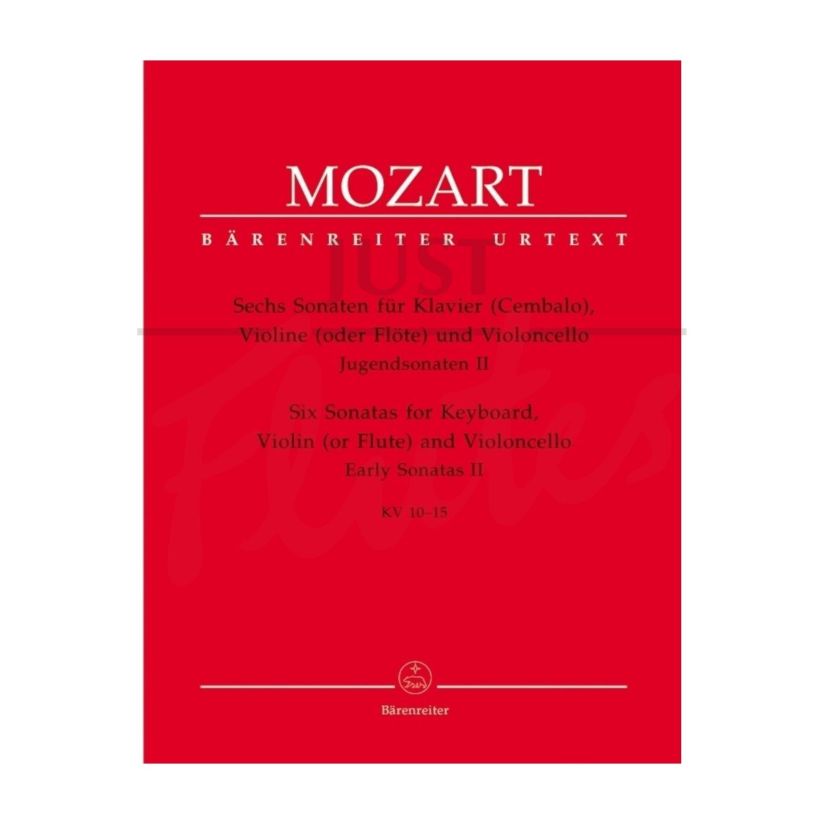 Keyboard,　Flute/Violin　for　Cello,　Flutes　KV　10-15　Mozart.　Just　Six　(Early　II)　Sonatas　Sonatas　and