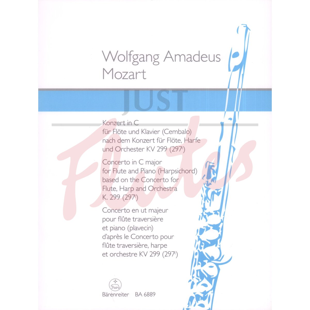 Flute and Harp Concerto in C major arranged for Flute and Piano