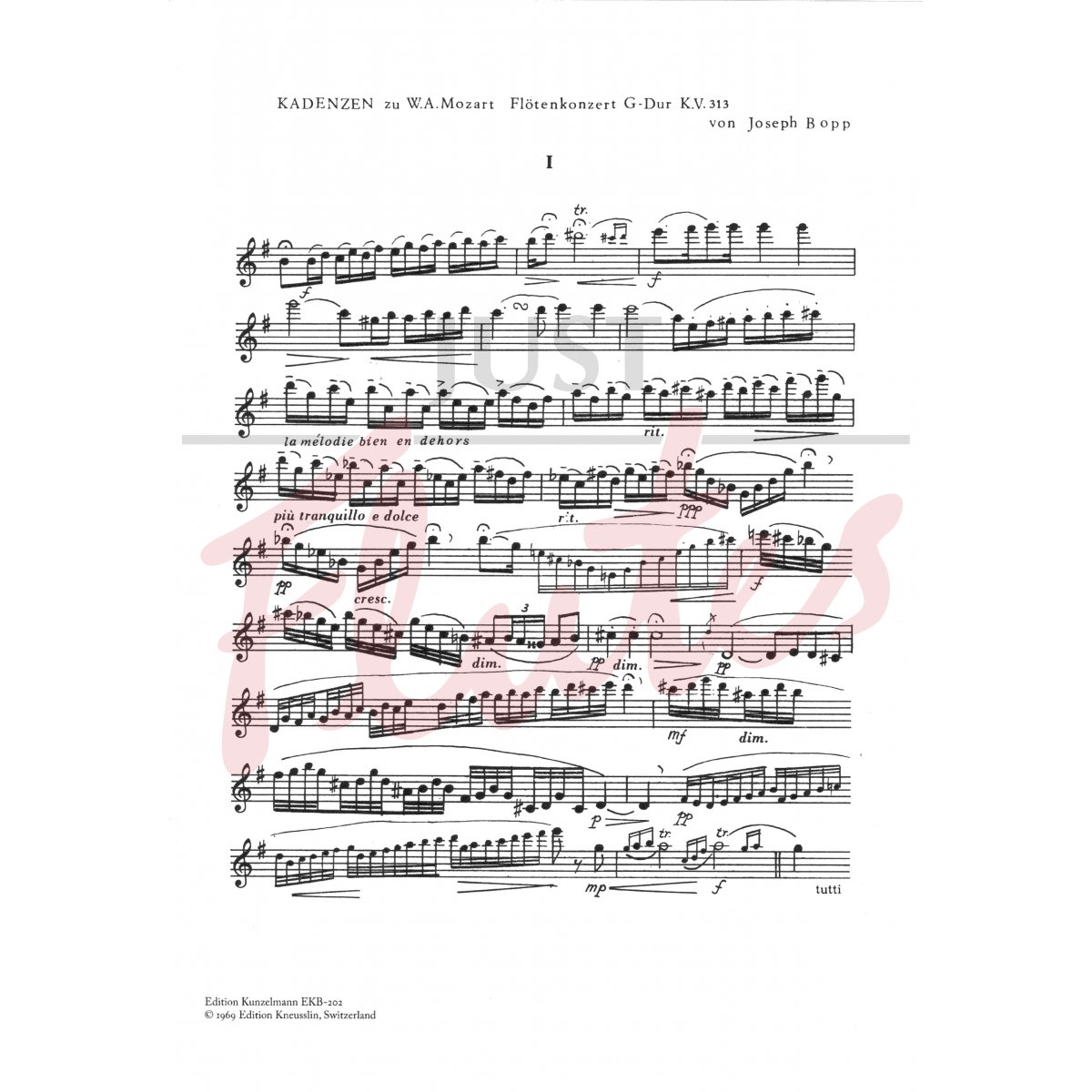 Cadenzas for Flute Concertos in G major and D major