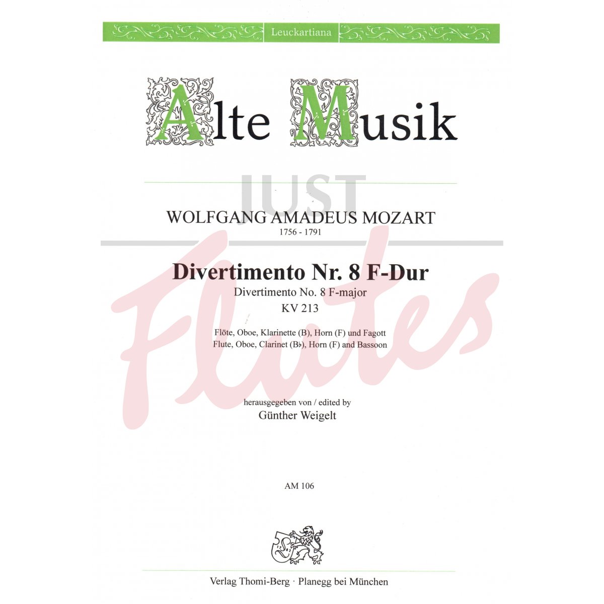Divertimento No. 8 in F major for Wind Quintet