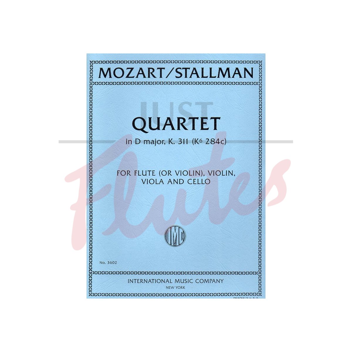 Quartet in D major K311 (K284c) arranged for Flute, Violin, Viola and Cello