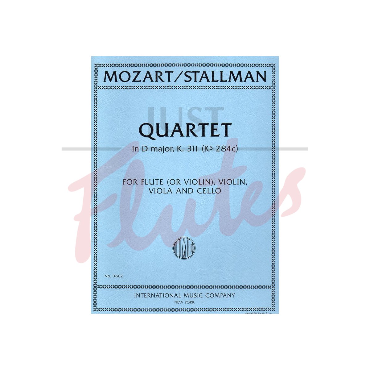 Quartet in D major K311 (K284c) arranged for Flute, Violin, Viola and Cello