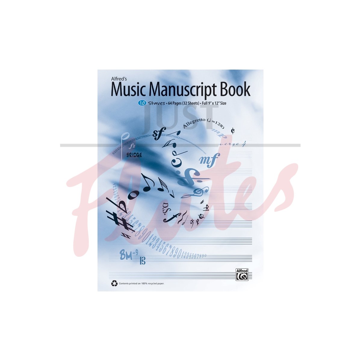 Manuscript Pad - 10-Stave 9&quot; x 12&quot;, 64 Pages