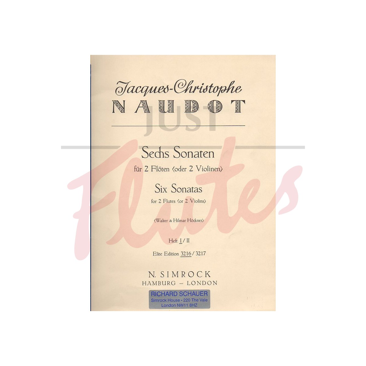 Six Sonatas for 2 Flutes Vol.1