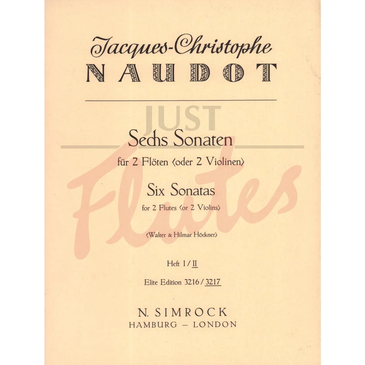 Six Sonatas for Two Flutes, Volume 2