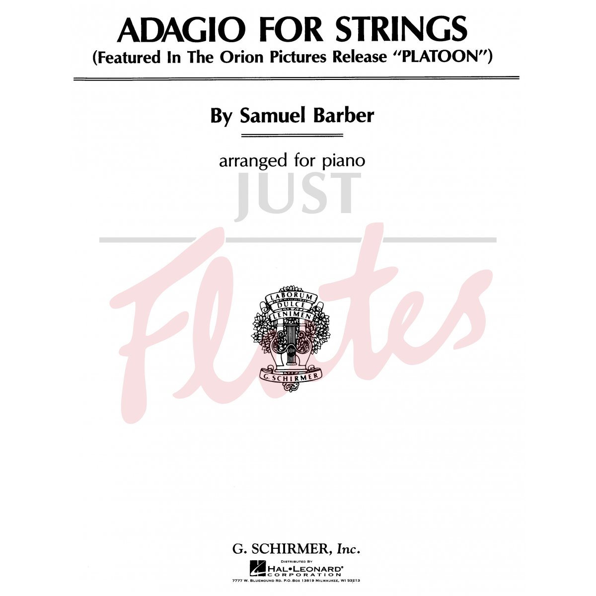 Adagio for Strings for Solo Piano