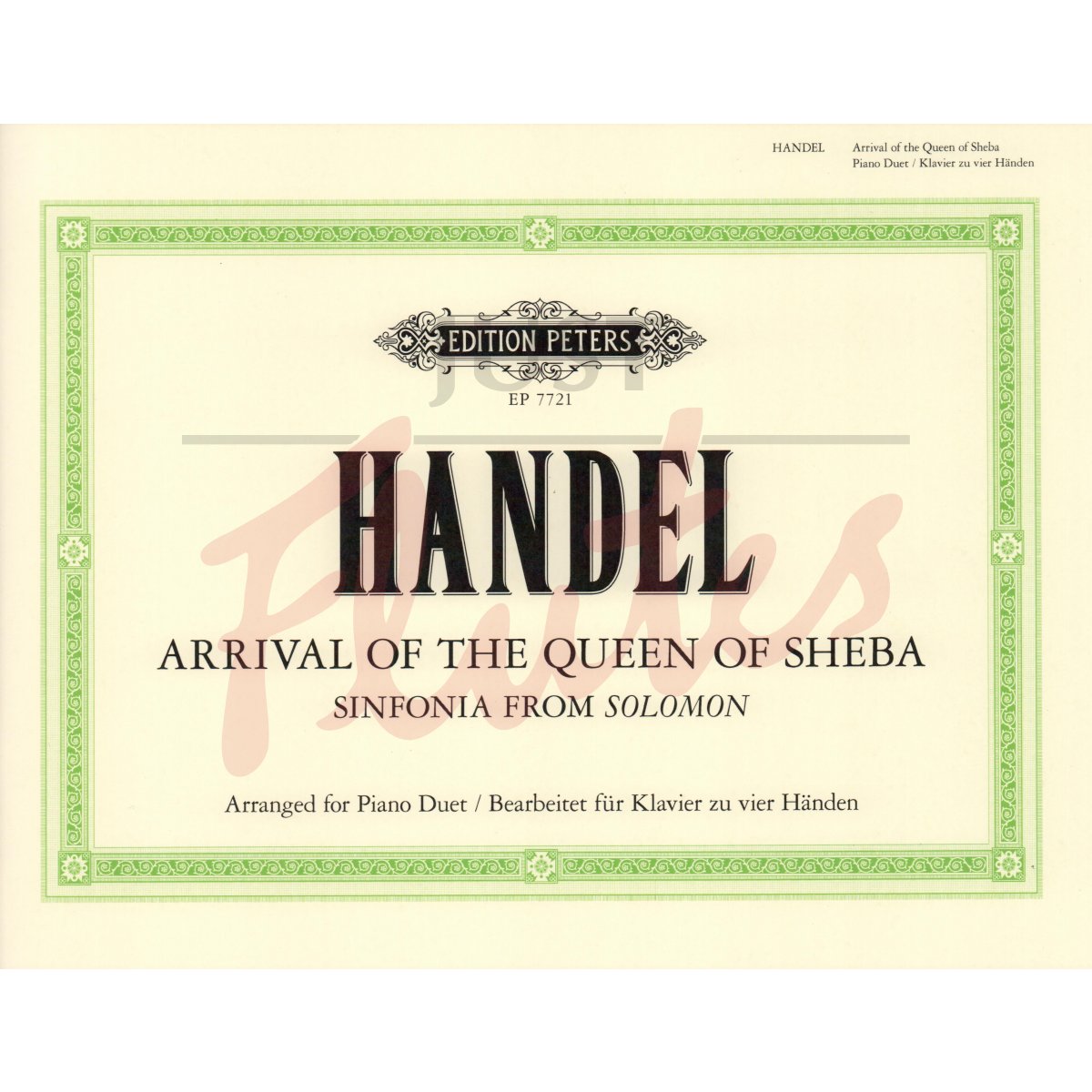 Arrival of the Queen of Sheba: Sinfonia from &quot;Solomon&quot; for Piano Duet