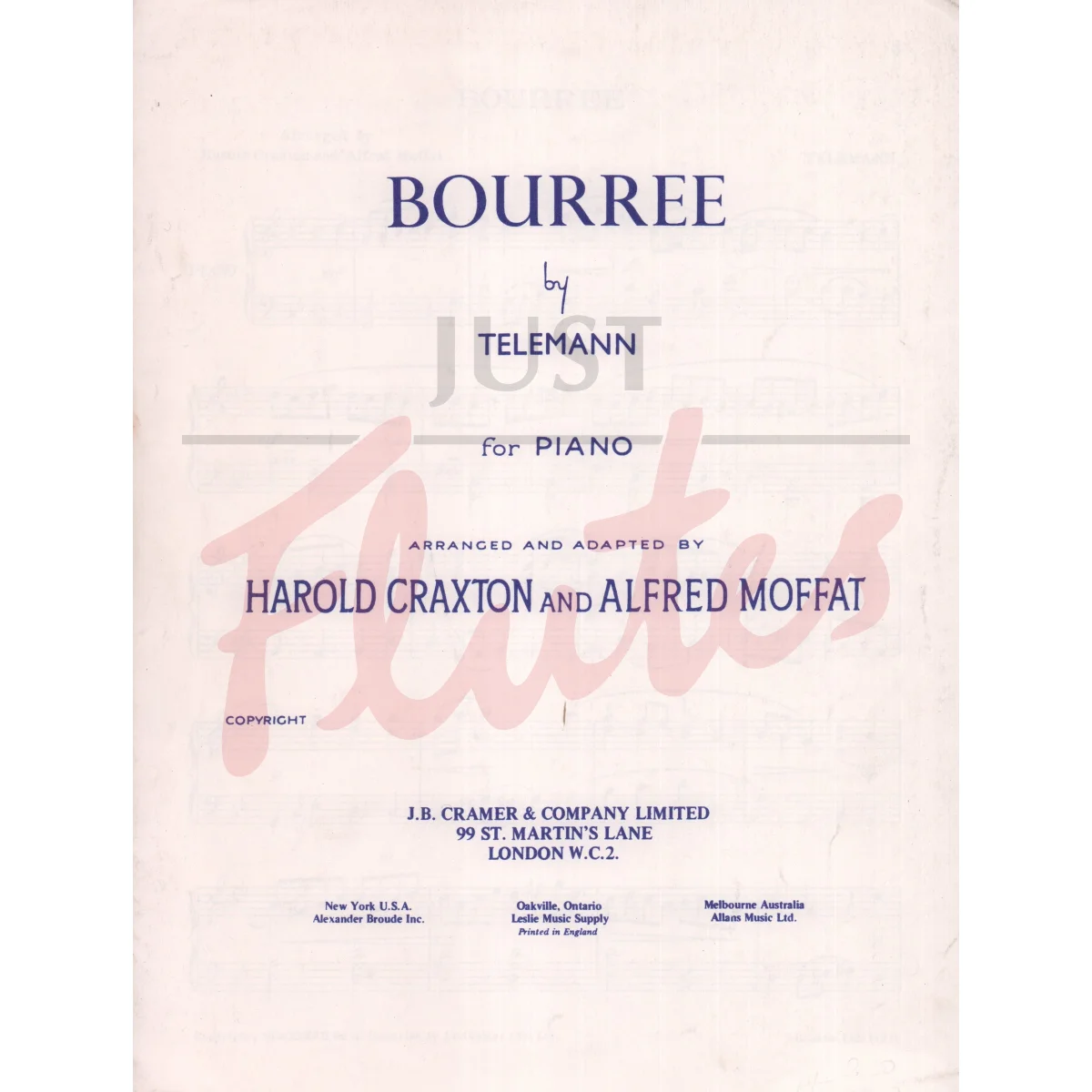 Bourree for Piano