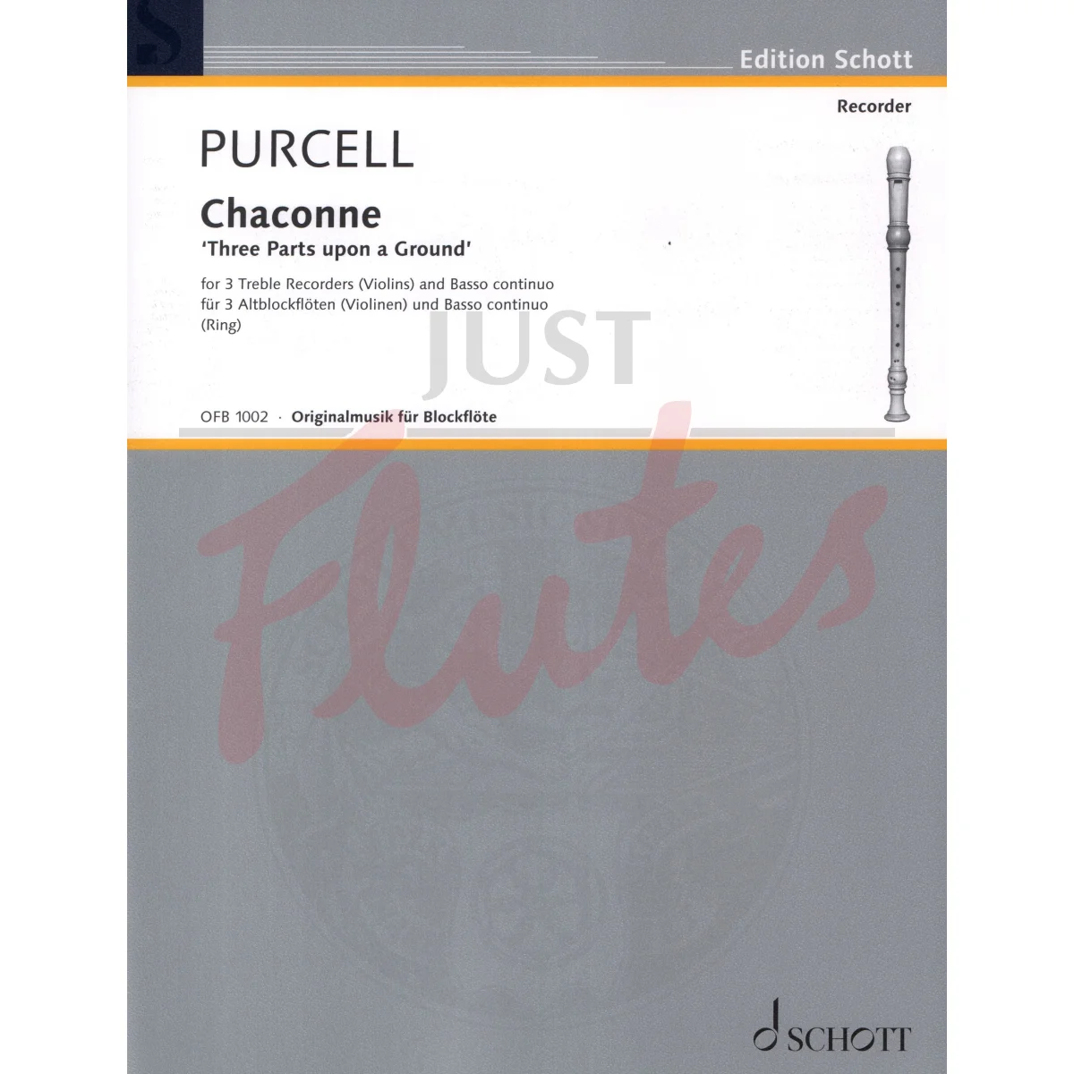 Chaconne &quot;Three Parts upon a Ground&quot; for Three Flutes/Treble Recorders/Vioilns and Basso Continuo