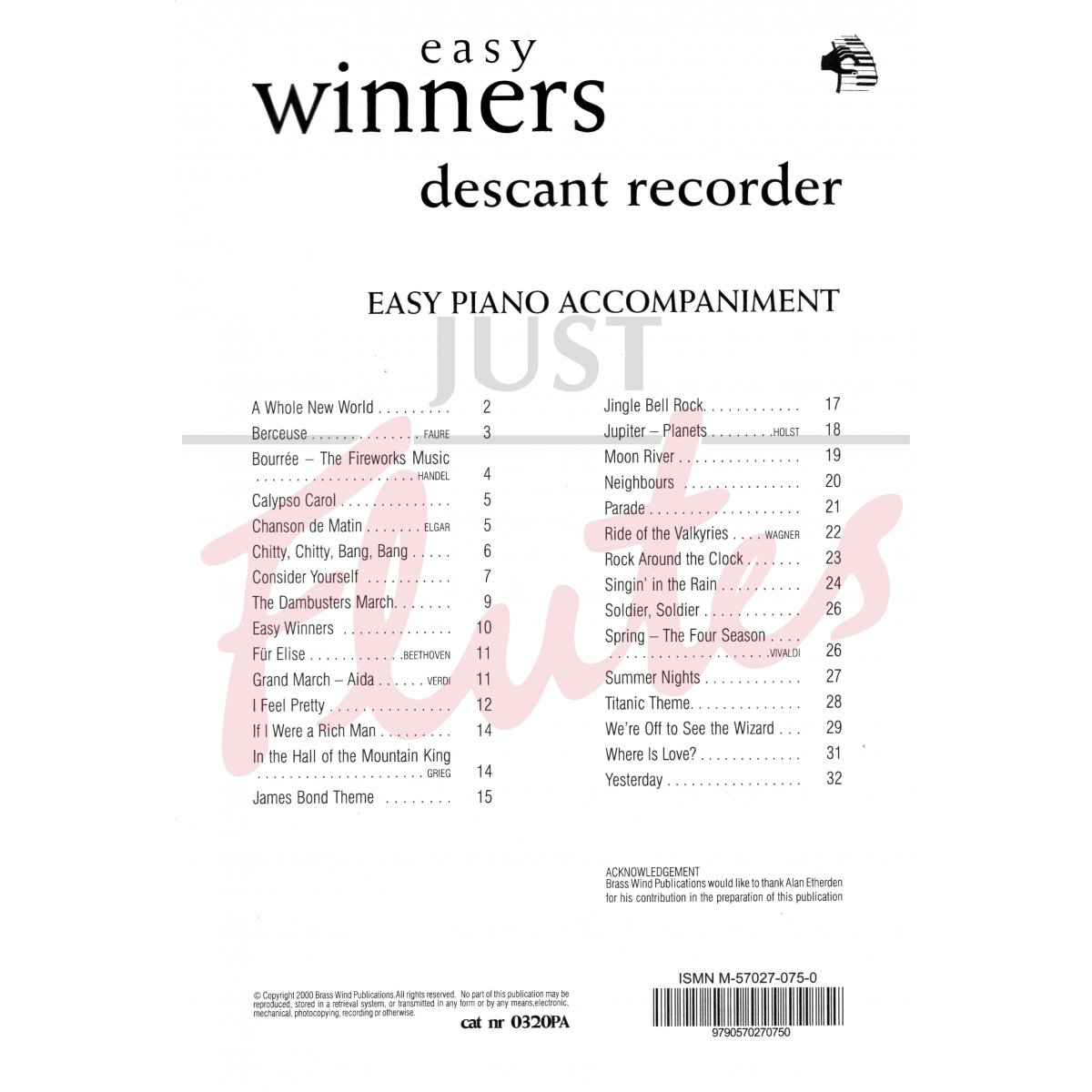 Easy Winners for Descant Recorder [Piano Accompaniment]