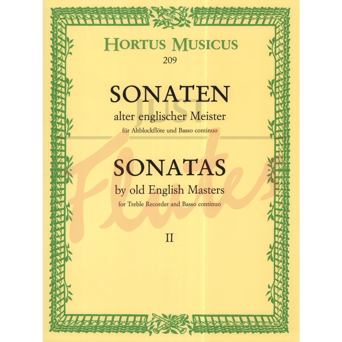 Sonatas by Old English Masters for Treble Recorder and Basso Continuo
