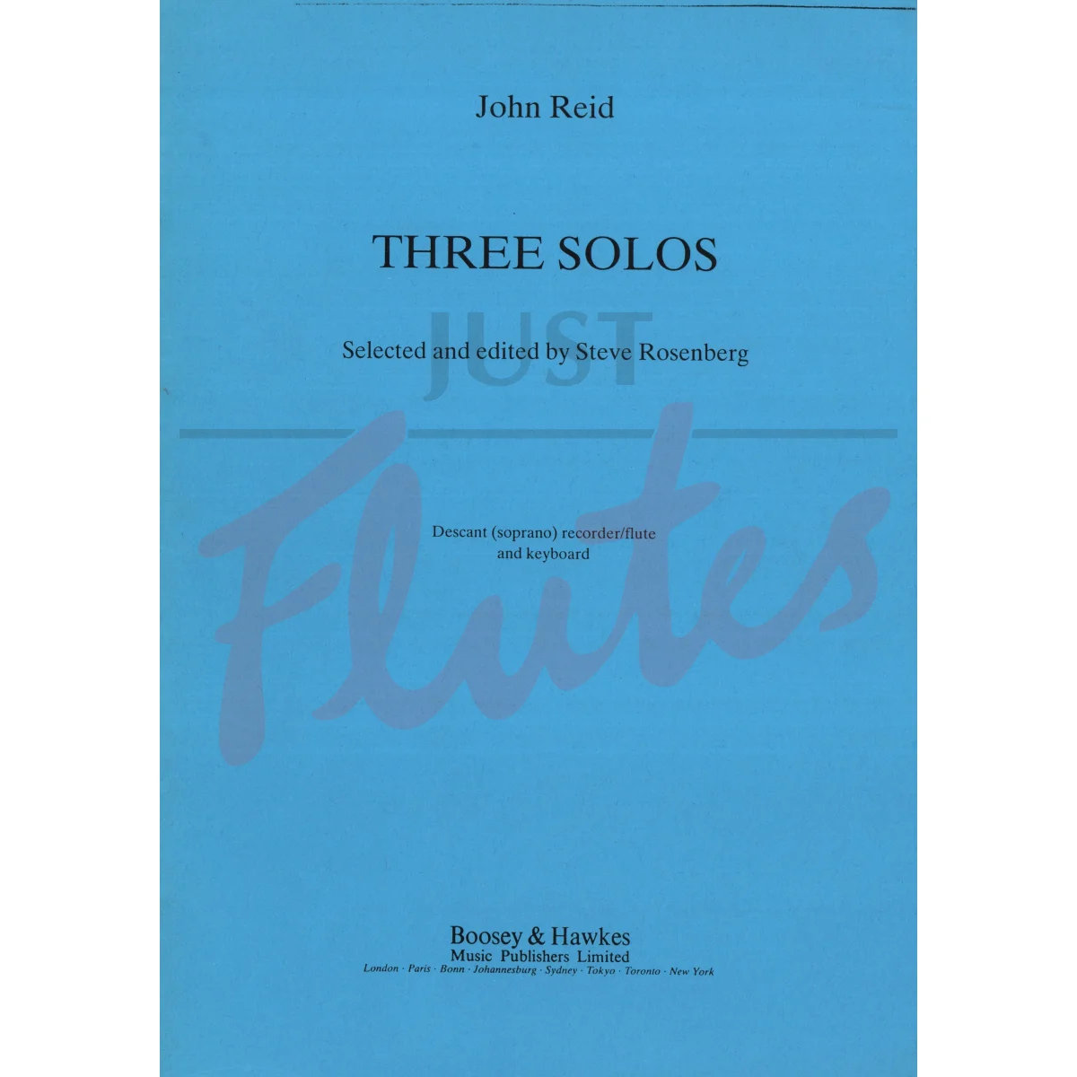Three Solos (from Six Solos for German Flute) for Flute/Recorder and Piano