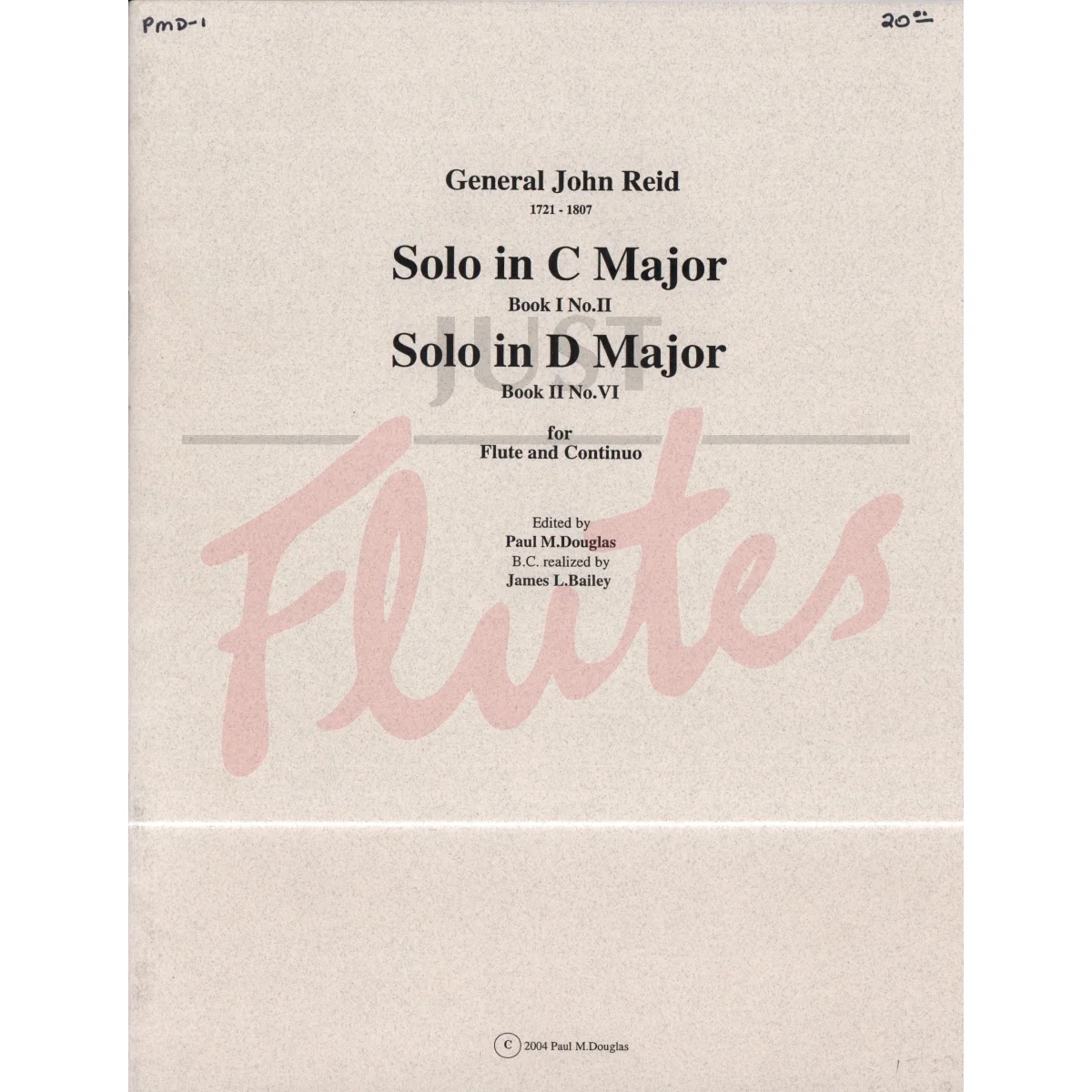 Solo in C major Book 1:2 &amp; Solo in D major Book 2:6 for Flute and Continuo