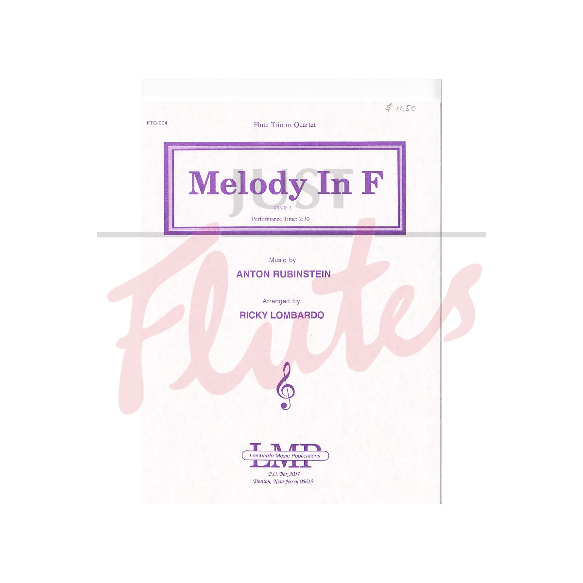 Melody in F for Three or Four Flutes