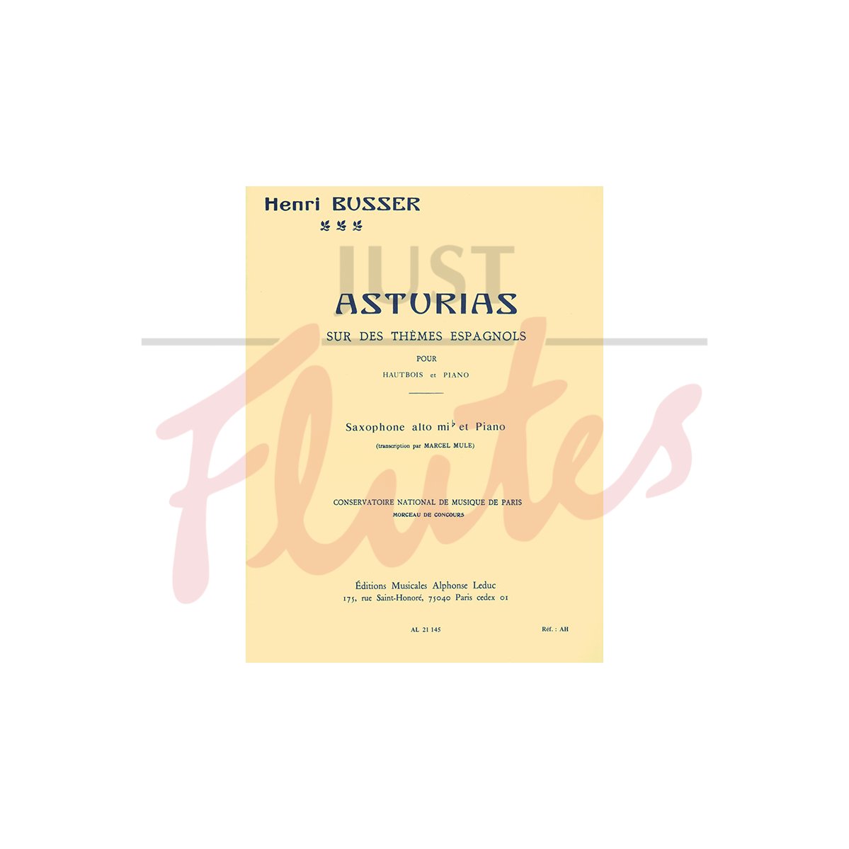 Asturias for Alto Saxophone and Piano