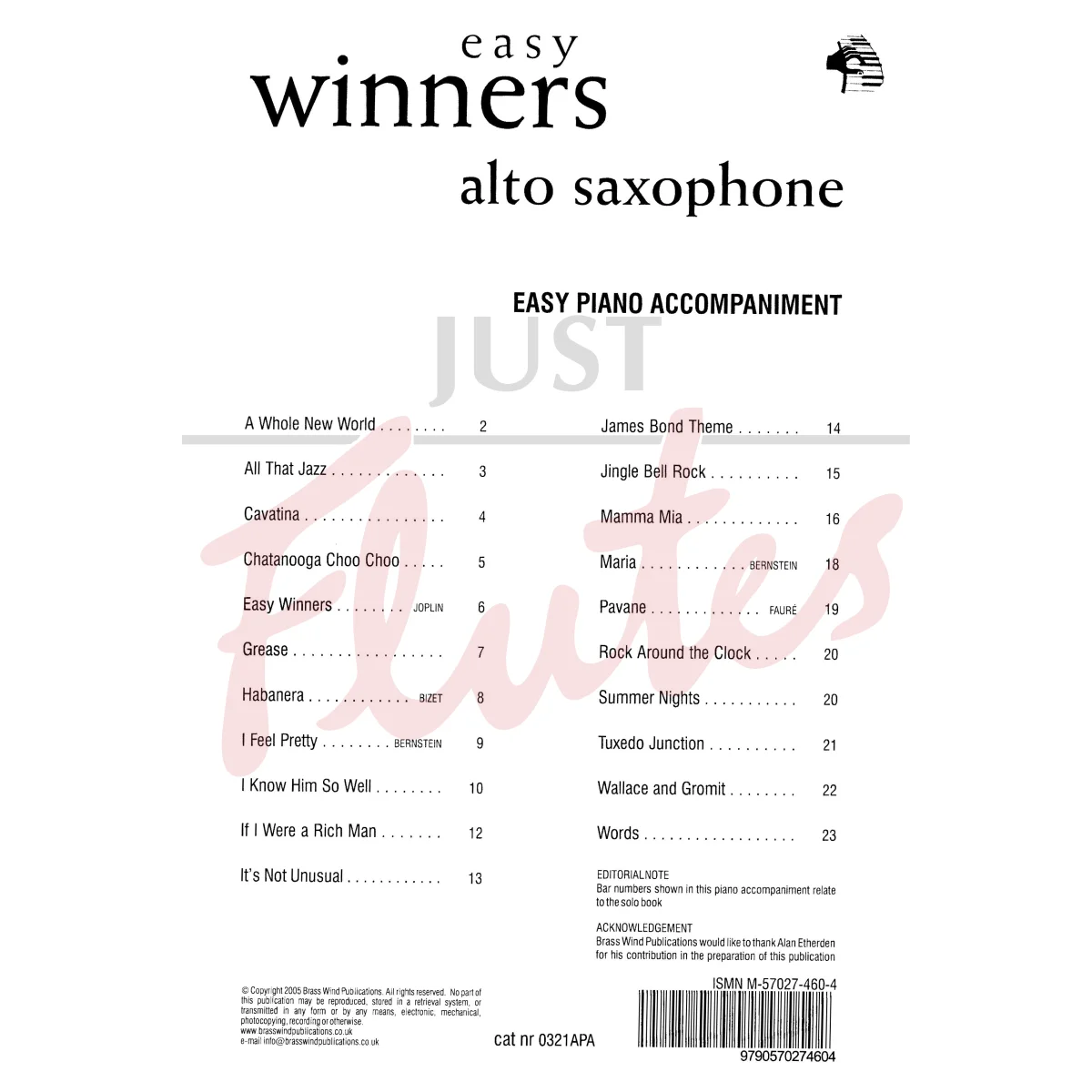 Easy Winners for Alto Saxophone - Piano Accompaniment