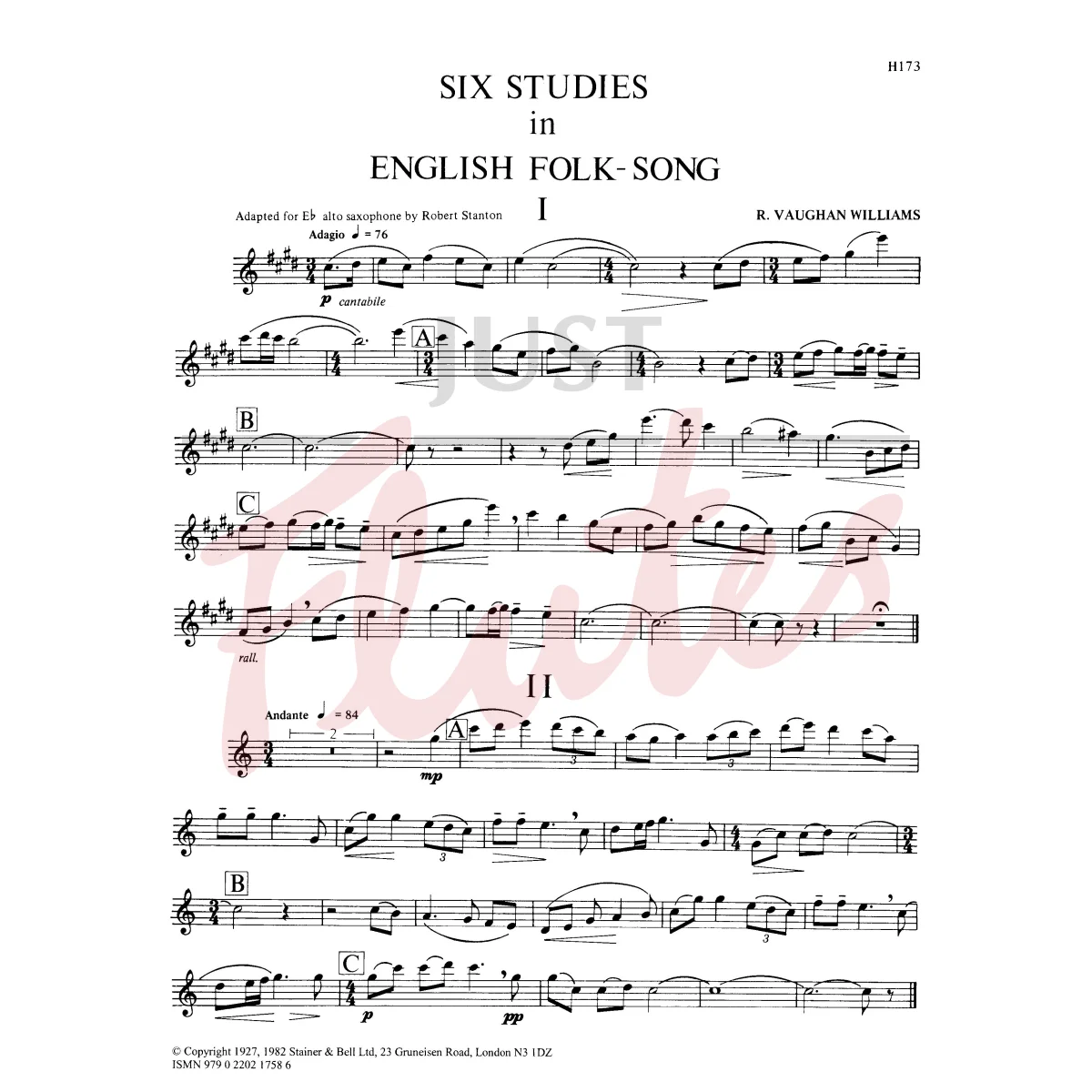 Six Studies in English Folk-Song for Alto Saxophone