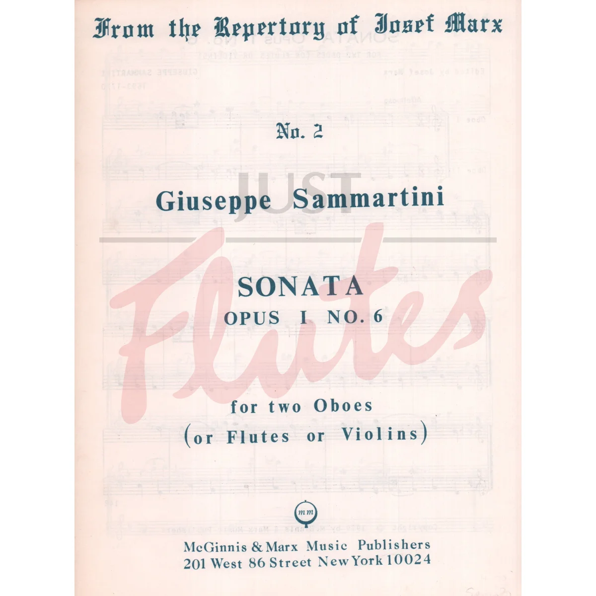 Sonata No. 6 for Two Flutes or Oboes