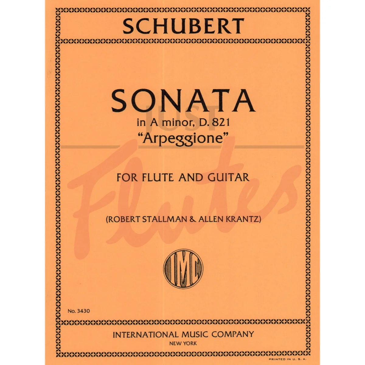 Sonata &quot;Arpeggione&quot; in A minor for Flute and Guitar