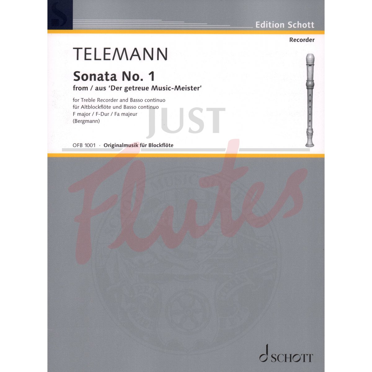 Sonata No 1 in F major from De Getreuer Musik-Meister for Flute/Treble Recorder and Continuo