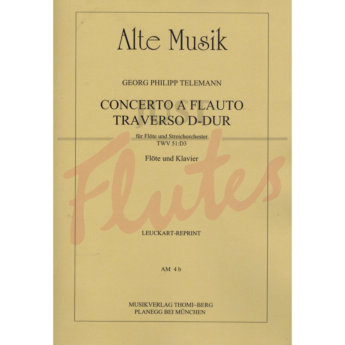 Concerto in D major arranged for Flute and Piano