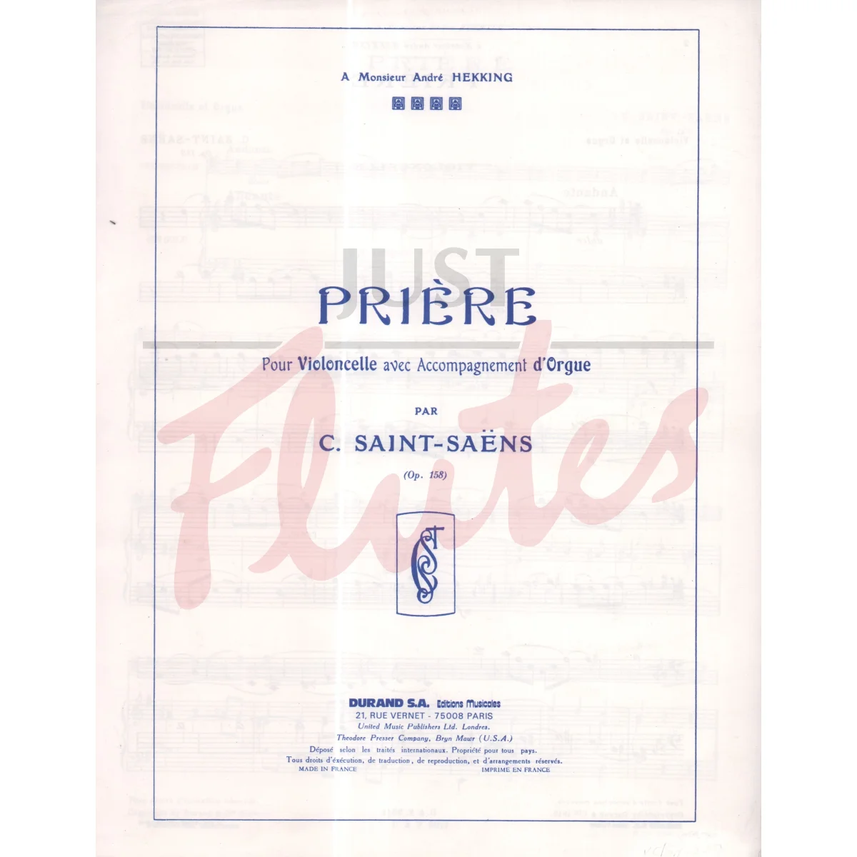 Prière for Cello and Organ