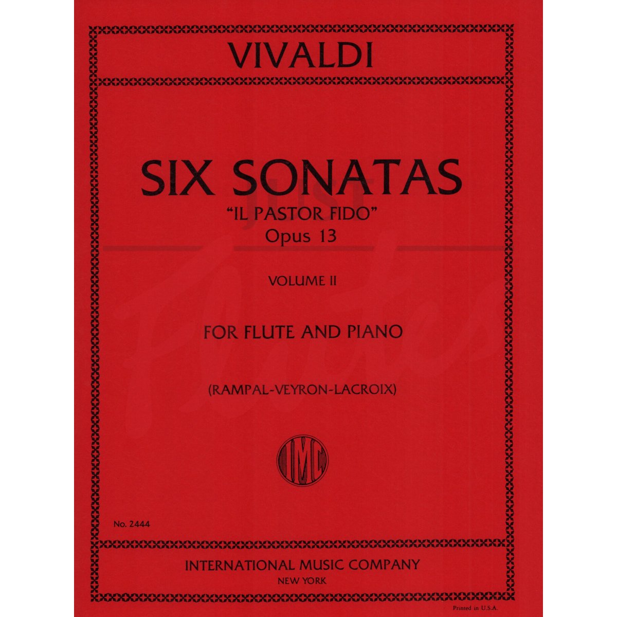 Il Pastor Fido Op. 13 - Six Sonatas for Flute and Piano, Vol 2