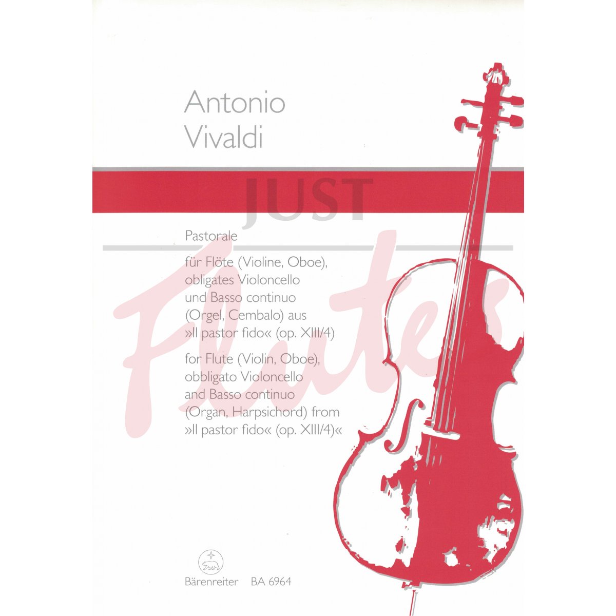Pastorale from &quot;Il Pastor Fido&quot; for Flute, obbligato Cello and Basso Continuo