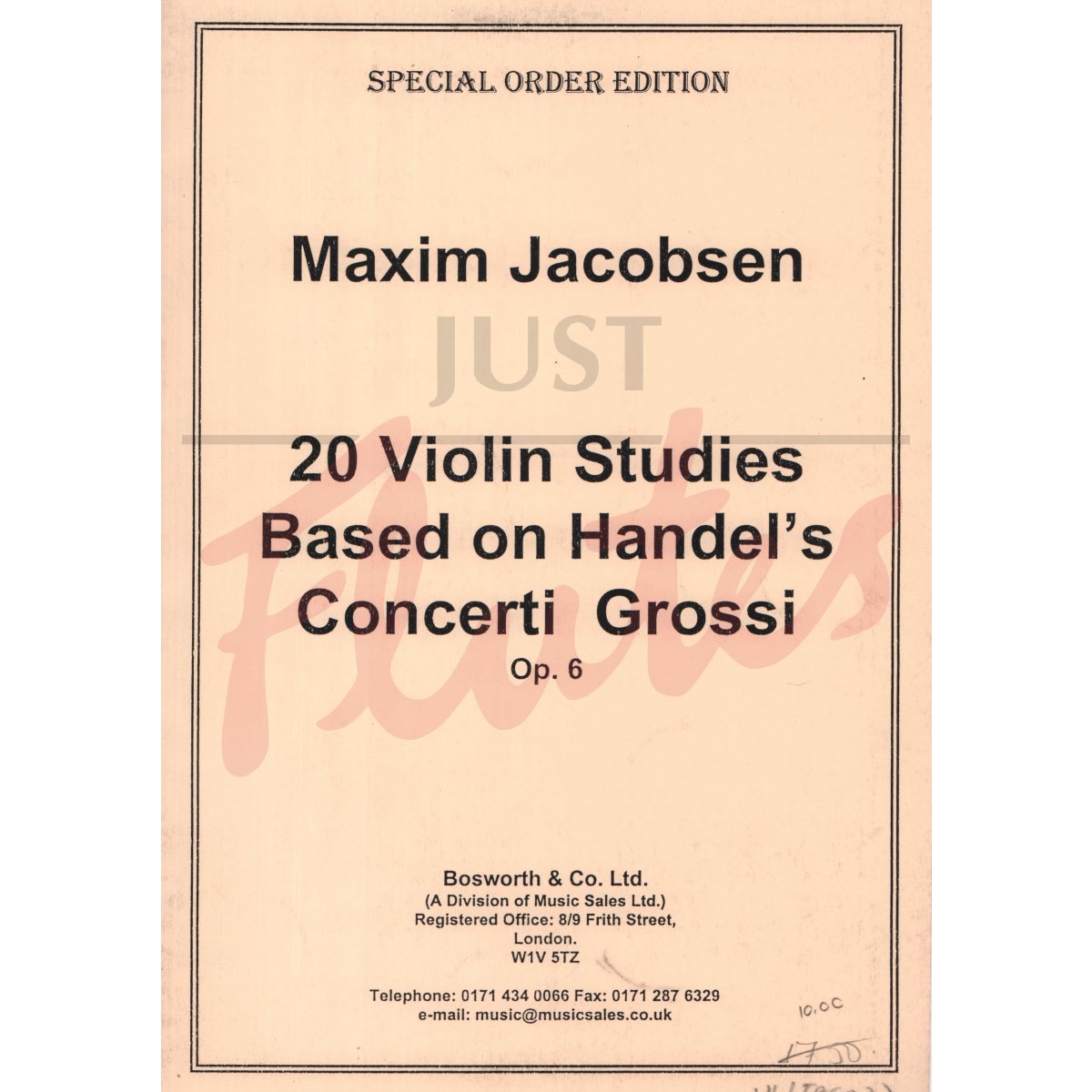 20 Violin Studies based on Handel's Concerti Grossi